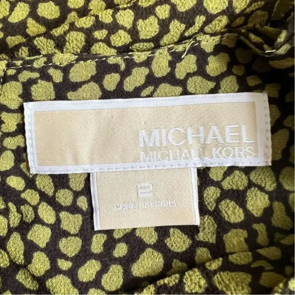 Michael Kors Green Printed Sleeveless Top, US2
